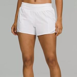 Lululemon 4 inch white hot hot shorts!